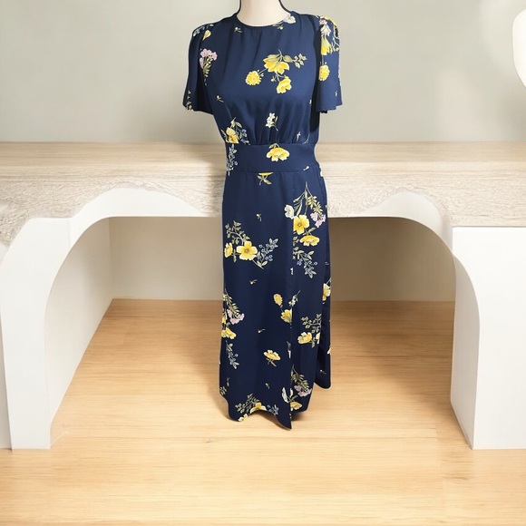 🌟NWT🌟 Y2k Sugar lips Floral Navy Blue Dress size S - Picture 1 of 6